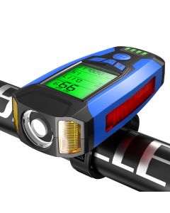 Smart Bike Trip Computer 3 Mode Horn Speedometer USB Rechargeable LED Bike Light