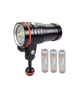 Archon D35VP II & W41VP II Cree XM-L2 U2 and UV light/Red light  Diving Underwater Video Flashlight(3*18650 battery)
