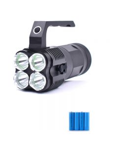 4 * T6 LED lamp beads portable spotlight flashlight searchlight powered by 4 18650 batteries