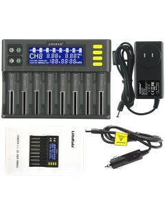 LiitoKala lii-S8 8 Slots LCD LCD Display Lithium Battery Charger Compatible with Various Battery Models