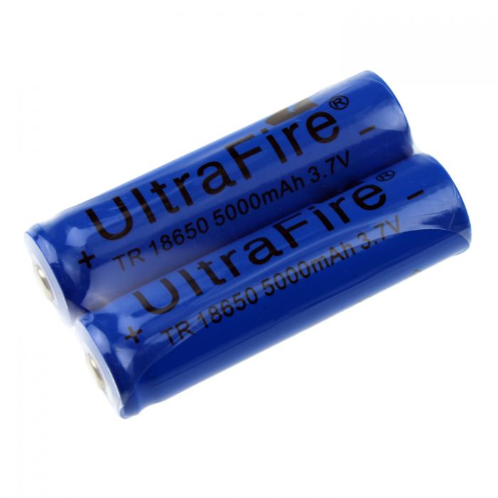 UltraFire TR 18650 3.7V 5000mAh Li-ion Rechargeable Unprotected Battery(1  Pair)
