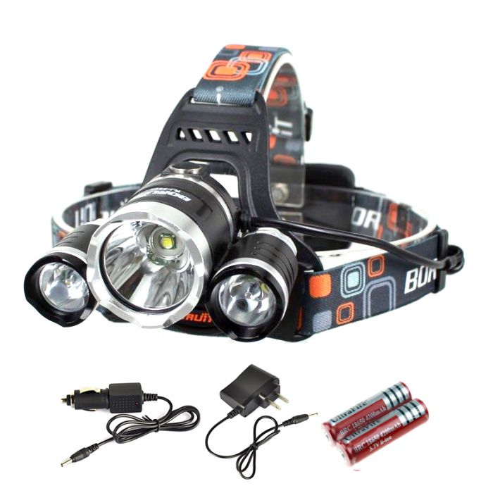 BORUIT 2200LM T6 LED Headlight Flashlight Head Lamp Light AA