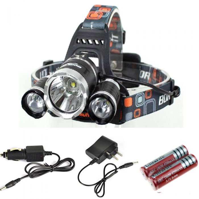 80000LM  T6 6X LED USB Headlight Flashlight Head Torch 2X 18650 Charger TR 